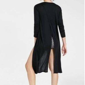 Athleta Black Camino Wrap Cardigan Open Back